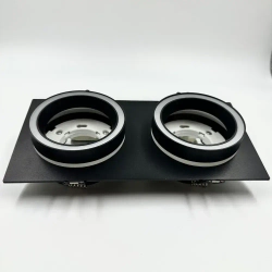 Светильник потолочный встраиваемый GX5.3 двойной, спот точечный черный светодиодный