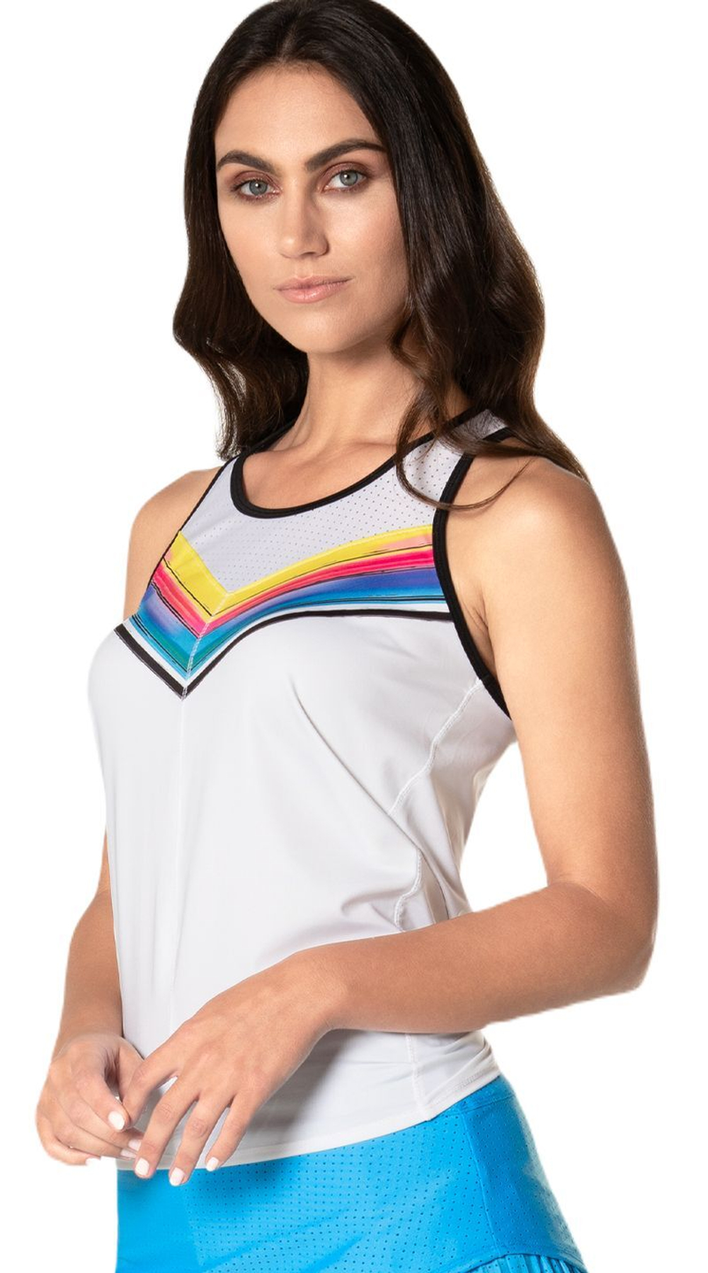 Женский топ теннисный Lucky in Love Tropical Sublime Off Tropic Tie Back Tank - белый