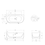 Ванна из искусственного камня ABBER Stein AS9630 белая матовая
