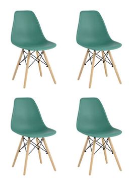 Стул Eames Style DSW серо-зеленый x4 (разборный каркас)