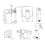 LM7219BL URSUS Смеситель с гигиеническим душем, встраиваемый, черный