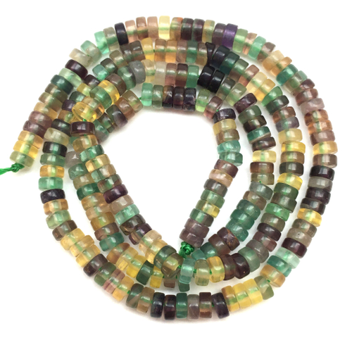 Флюорит 4х2 мм, бусины - рондели (нить)