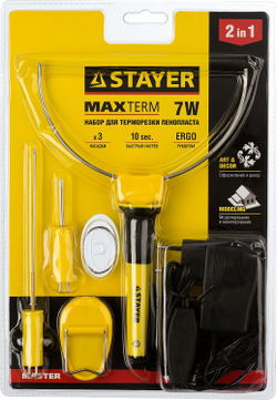 STAYER MAXterm, 7 Вт, в наборе: 3 насадки, аккуратный рез пенопласта + пластика, прибор для художественной резки (45257-H3)