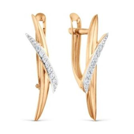 Серьги из золота с фианитами