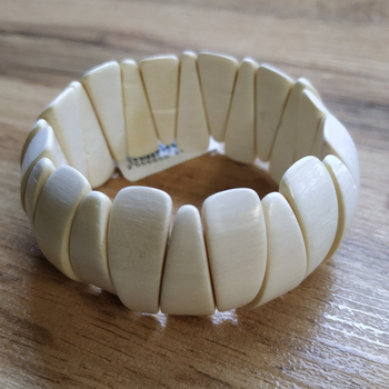 Браслет Заборчик, дерево, цвет молочный, ширина 27 мм