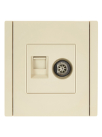 FORTE&PIANO Розетка двойная TV+RJ45 кат.6 FP437 ваниль IEK