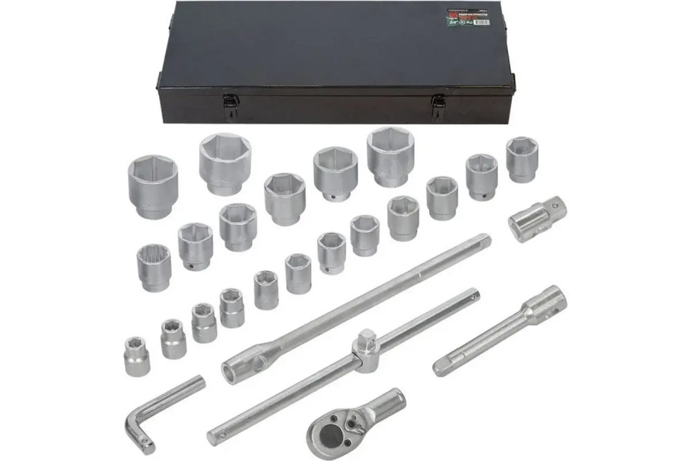 Набор торцевых головок RF-68263-5: 3/4"DR 6-гранных 17-50мм 1"DR 55-60мм 26пр. ROCKFORCE