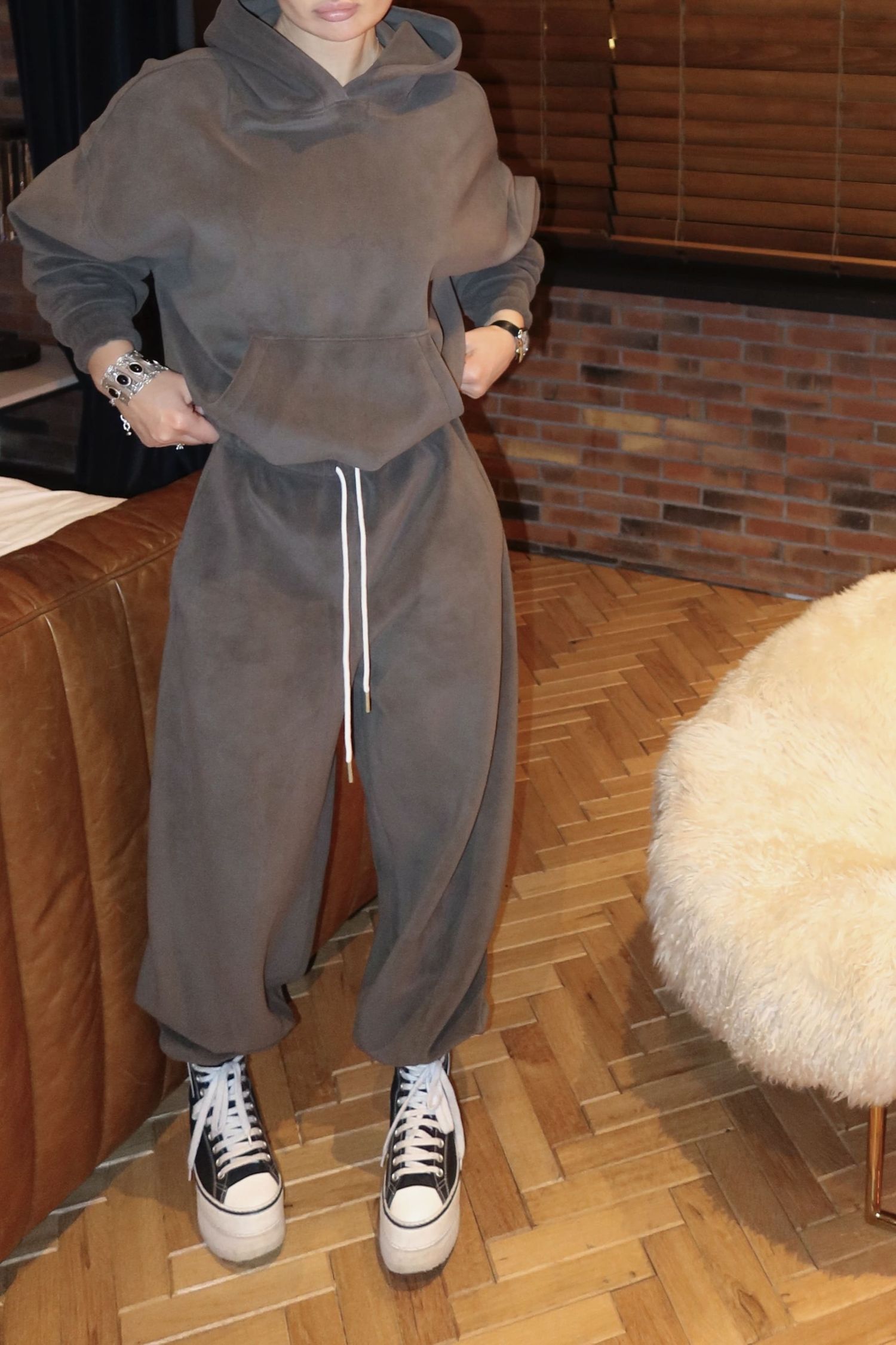 джоггеры из флиса 2moon, grey