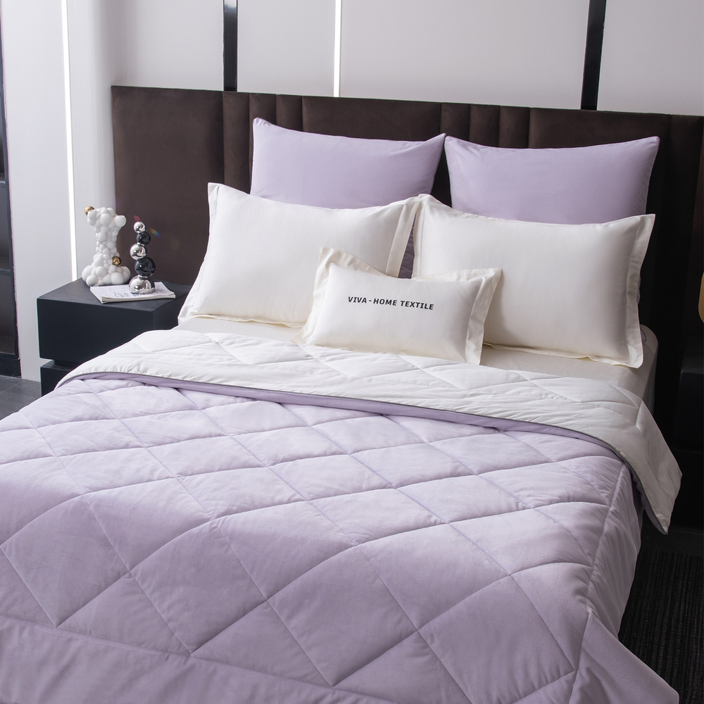 КПБ на резинке Сатин Velvet Premium с Одеялом VPR011, Евро, 4 наволочки, простынь 140*200*25