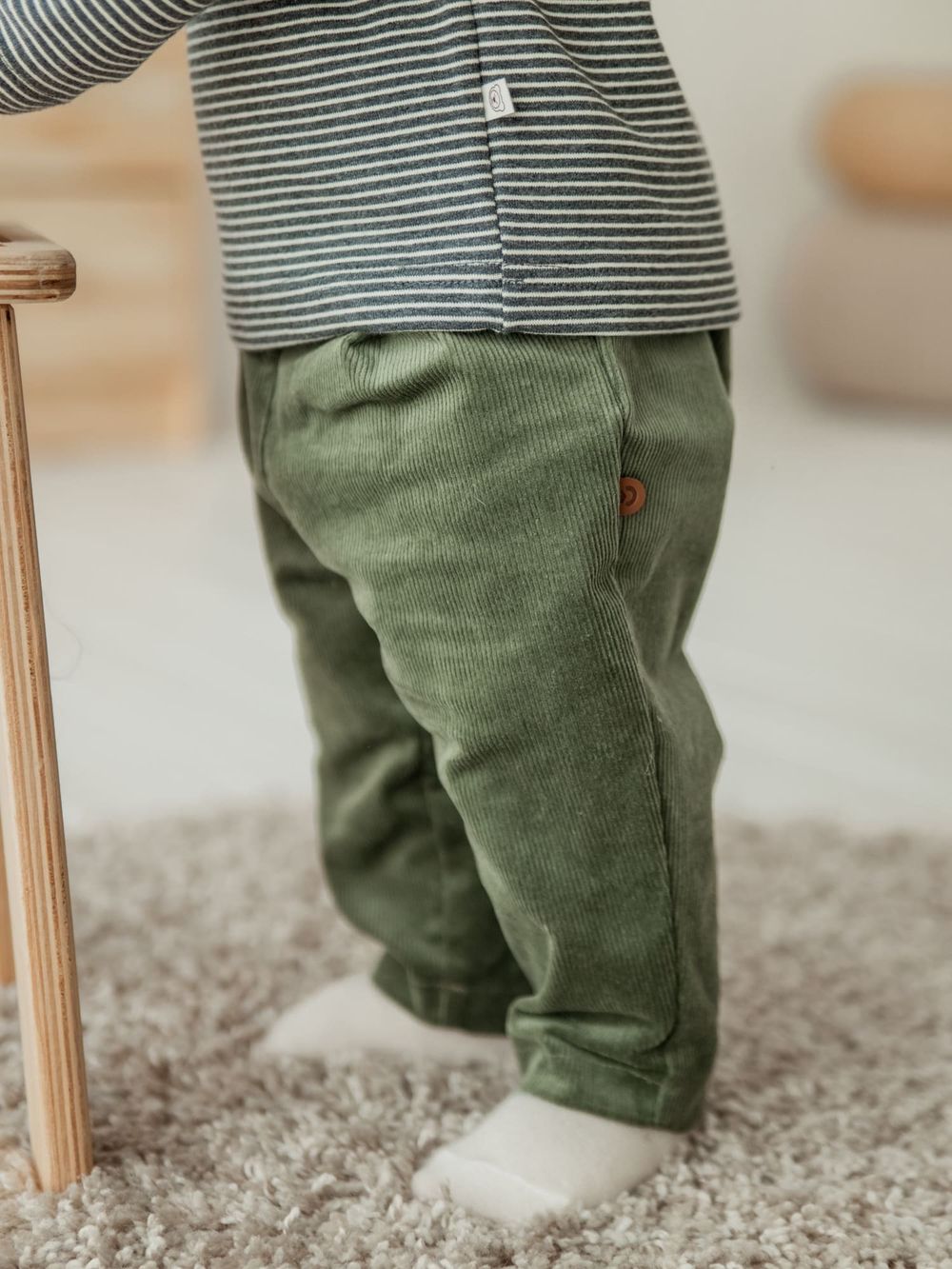 Брюки вельветовые "Олива" 0+