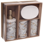 Набор для ванной из 4-х предметов керамический «Петра» серый