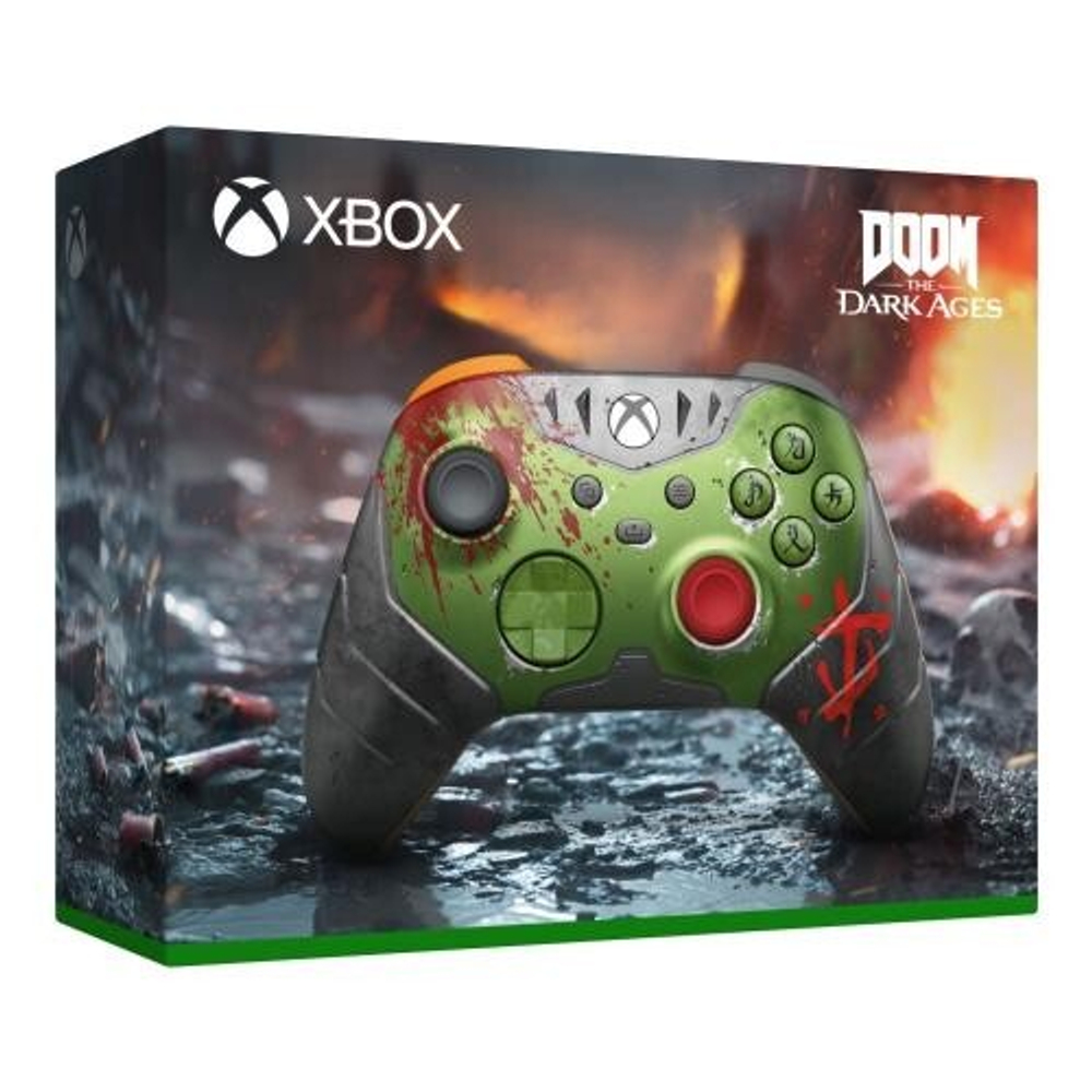 Беспроводной геймпад Xbox Wireless Controller DOOM The Dark Ages Limited Edition (Зеленый)