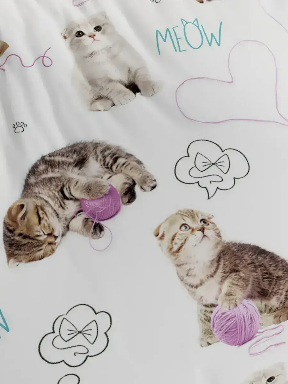 Наволочка комплект 2шт перкаль Сказка "Пушистики" 30х30 см на молнии