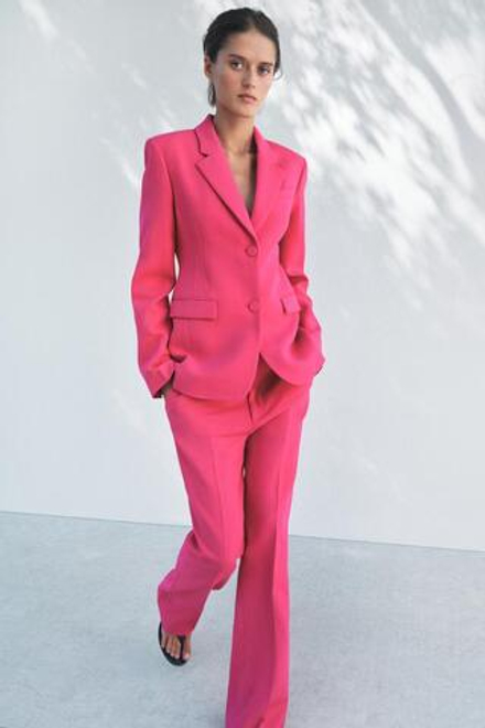 ZARA БРЮКИ FLARED — ZW COLLECTION, ЦВЕТ ФУКСИИ