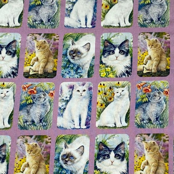 КОТОПРОТРЕТЫ , купон 110/35(4 ряда, 68 картинок )  (100% хлопок Handmade Fabrics 1