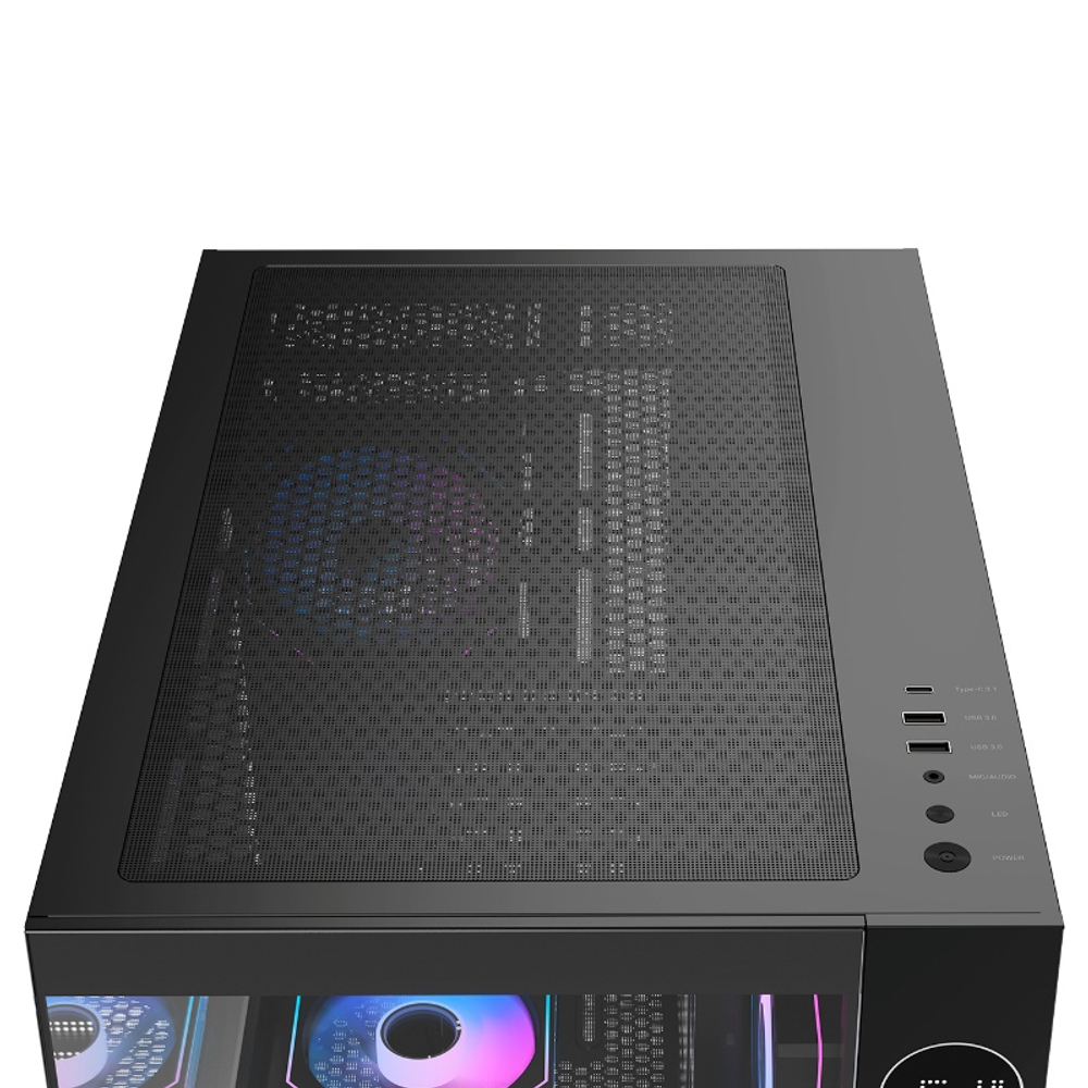 Корпус Ocypus Iota C70 BK ARGB, Midi-Tower, ATX, mATX, mITX, Black, Без БП