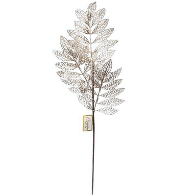 Ветка декоративная "Зимние листья" 85 см, Шампань