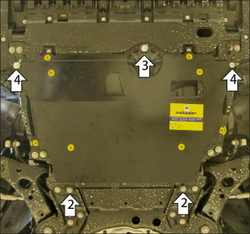 Защита картера двигателя, КПП. 2 мм, Сталь. для Toyota Avensis 2009-2011, Motodor.72509