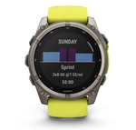Смарт-часы Garmin Fenix 8 - 51 мм,SOLAR, Sapphire, серый корпус, салатовый силиконовый ремешок