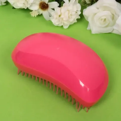 Расческа массажная компактная «Mila Mi», цвет розовый, 7*12см