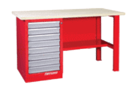 Верстак слесарный однотумбовый, 1 тумба с 8 ящиками 01.108 Ferrum