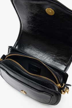 ZARA МИНИ-СУМКА С ЦЕПОЧКОЙ, ЧЕРНЫЙ