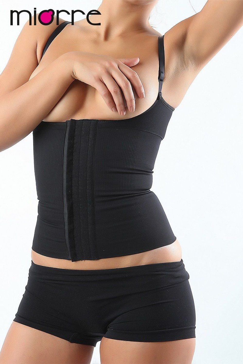 Женский утягивающий пояс-корсет на бретельках (Размер: XL) (Цвет: черный)