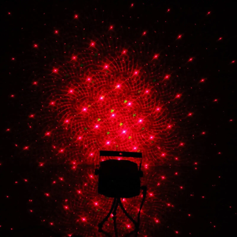 Световой прибор Лазер 4 рисунка (красный/зеленый), (220V)