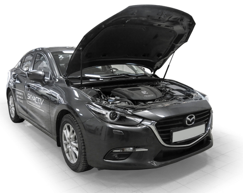Газовые упоры капота Rival для Mazda 3 BM 2013-2018/6 GJ 2012-2018 2018-н.в., 2 шт., A.ST.3802.1