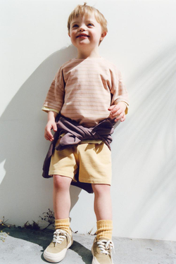 ZARA ФУТБОЛКА В ПОЛОСКУ, ПАСТЕЛЬНО-РОЗОВЫЙ