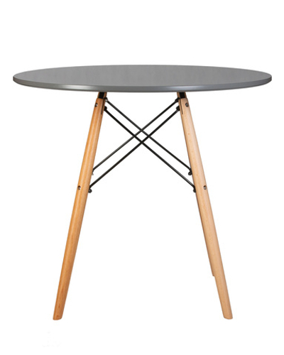 Стол обеденный DOBRIN CHELSEA`80, ножки светлый бук, столешница тёмно-серый (GR-04)