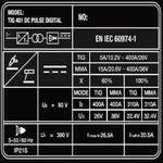 Аппарат аргонодуговой сварки SAGGIO TIG 401 DC Pulse Digital