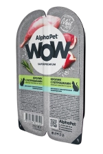 Влажный корм AlphaPet WOW Superpremium пауч для кошек с чувствительным пищеварением кролик с потрошками в соусе, 80 г
