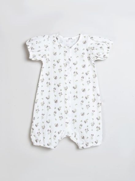 Ромпер муслиновый с рукавом-фонариком "Полевые цветы" 0+