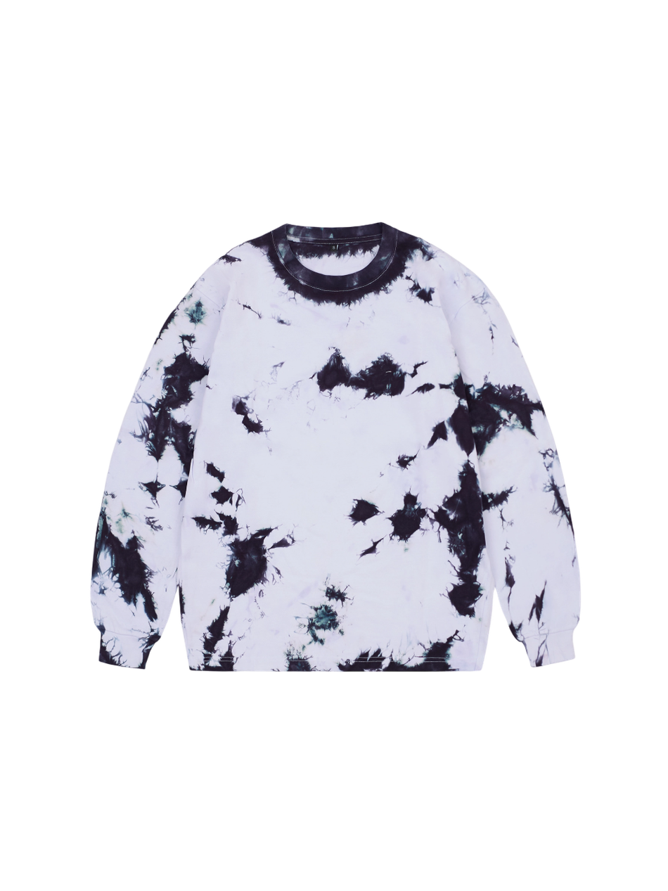 Крашеный лонгслив тай-дай оверсайз (фирн) 230 г