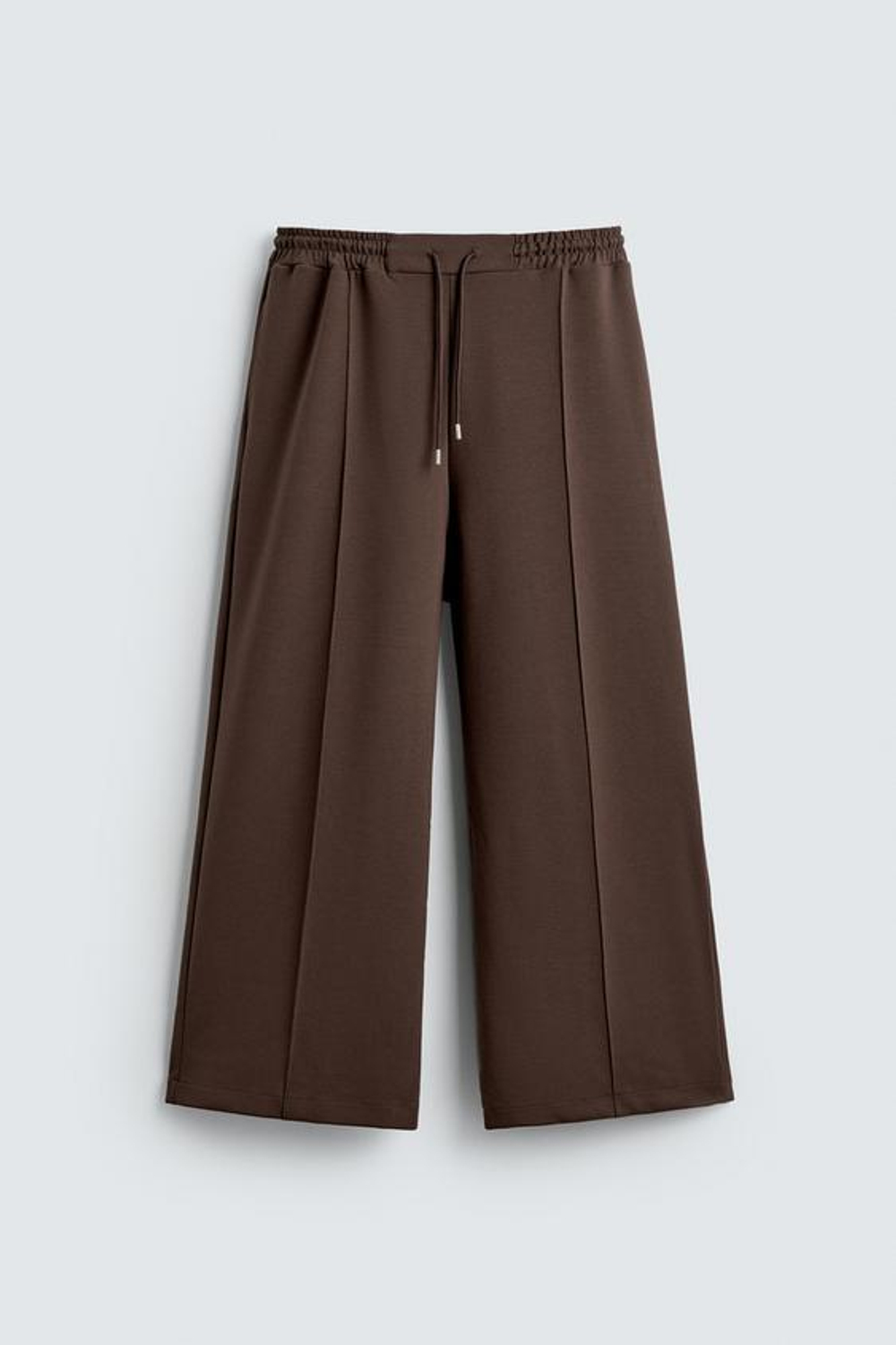 ZARA БРЮКИ ИНТЕРЛОК С ЛОГОТИПОМ, ШОКОЛАДНЫЙ