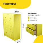 желтый комод деревянный икеа раст 4 ящика размеры