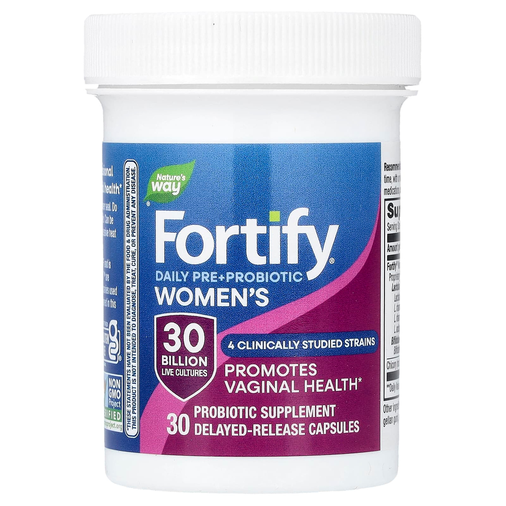 Nature's Way, Fortify®, ежедневные пребиотики и пробиотики для женщин, 30 миллиардов КОЕ, 30 капсул с отсроченным высвобождением