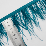 Страусиные перья на ленте, оттенок "Морская волна"