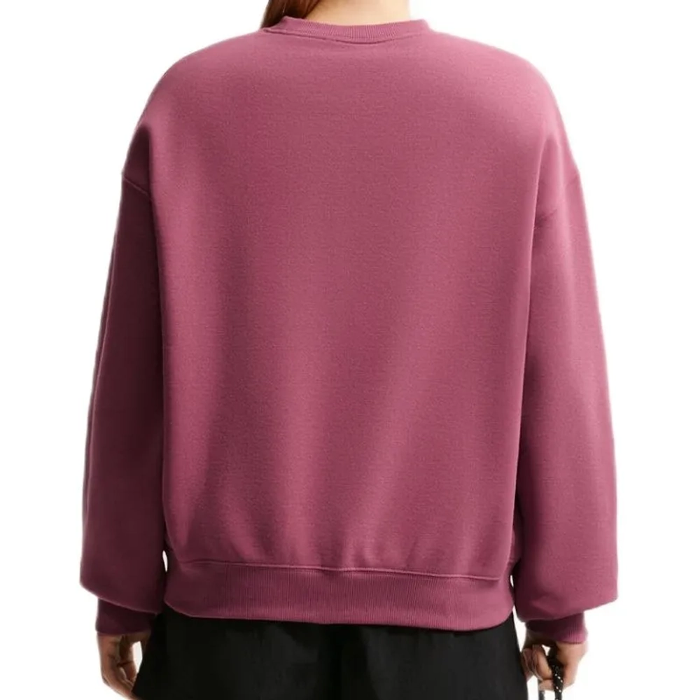 Женская Кофта теннисная Nike Studio Fleece Medium Weight Oversized Crew - pink smoke/sail