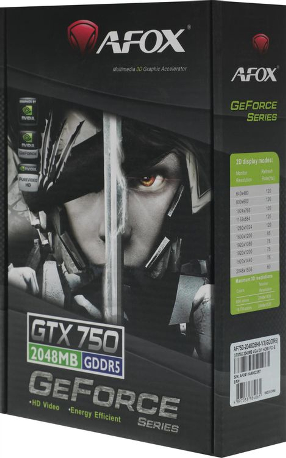 Видеокарта AFOX NVIDIA  GeForce GTX 750 AF750-2048D5H6-V3 2ГБ GDDR5, oem