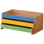 Кровать детская трехъярусная, 1480х652х720 мм, ЛДСП, бук бавария/цветная, настил фанера