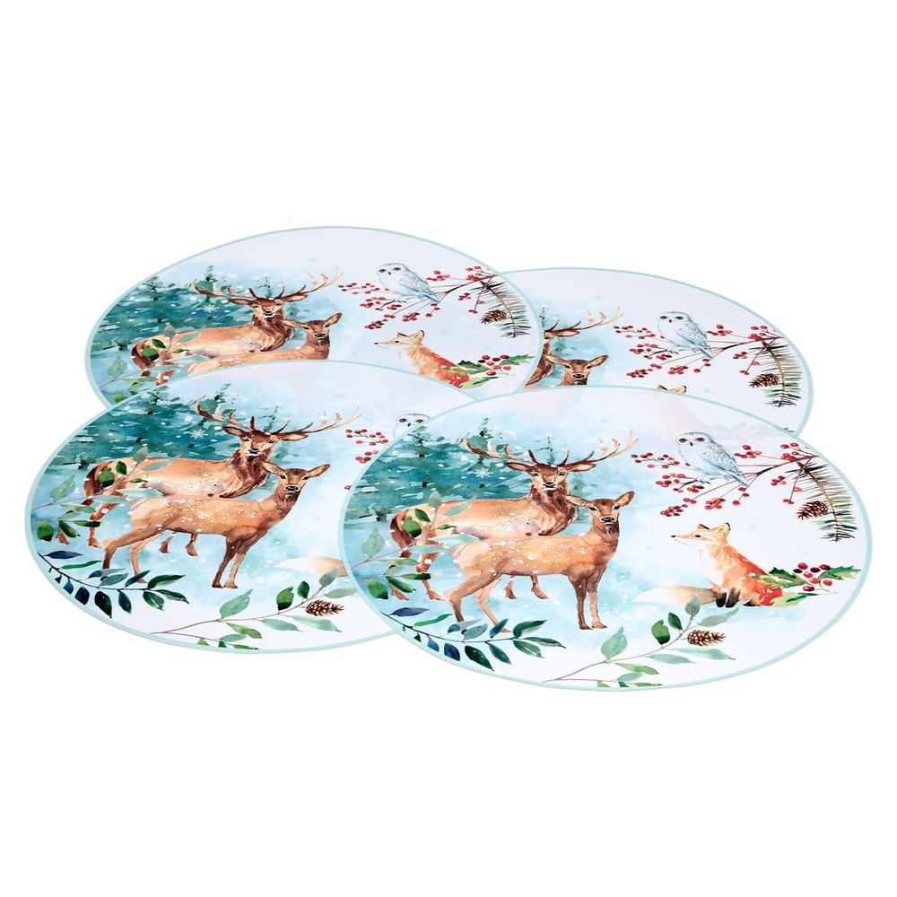 НАБОР ПОДСТАНОВОЧНЫХ САЛФЕТОК "ЗИМНЯЯ СКАЗКА" ИЗ 4 ШТ., ДИАМЕТР=38 СМ