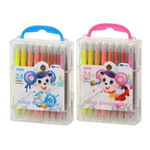 Фломастеры Basir, серия "Мышки", разноцветные, двусторонние, с рисунком на корпусе, набор 24 цвета