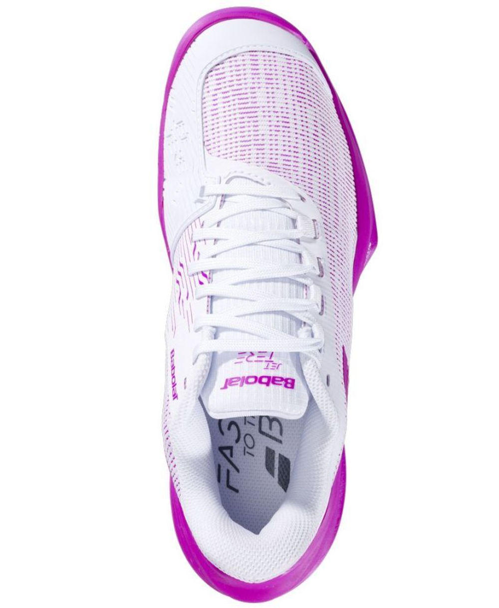 Женские теннисные кроссовки Babolat Jet Tere 2 - white/fandango pink