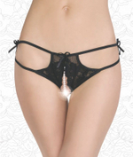 Ажурные стринги с бусинами и двойными бретелями (Размер: L-XL) (Цвет: белый)