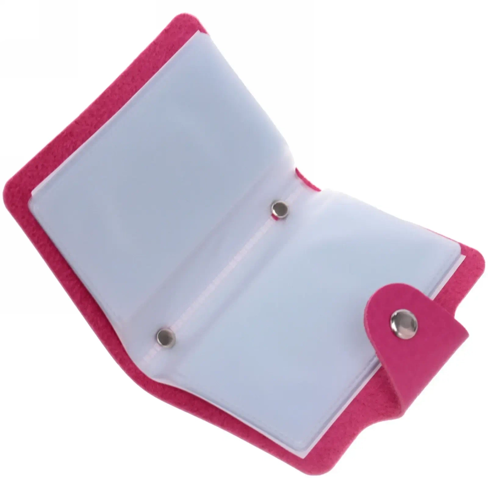 Визитница «Visit design», цвет фуксия, количество листов 12, на 24 визитки, 10,3*8 см