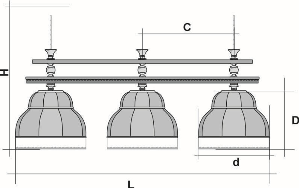Лампа Венеция 3пл. ясень (№3,бархат зеленый,бахрома желтая,фурнитура золото)