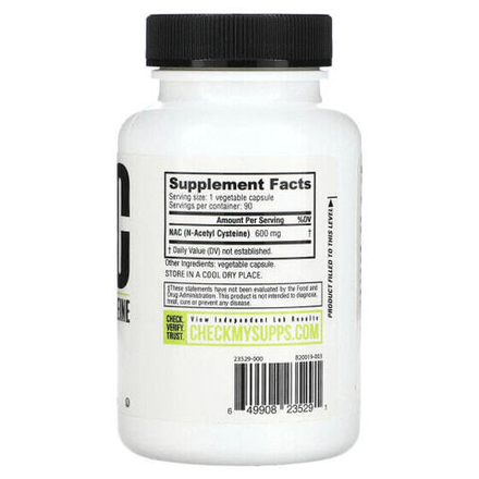Антиоксиданты NutraBio, NAC N-ацетилцистеин, 600 мг, 90 растительных капсул
