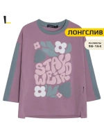 Лонгслив для девочки оверсайз с принтом